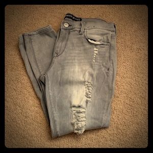 Express Distressed Skinny Jeans